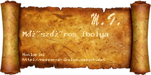 Mészáros Ibolya névjegykártya