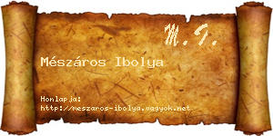 Mészáros Ibolya névjegykártya